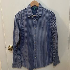 Blue/white striped button down